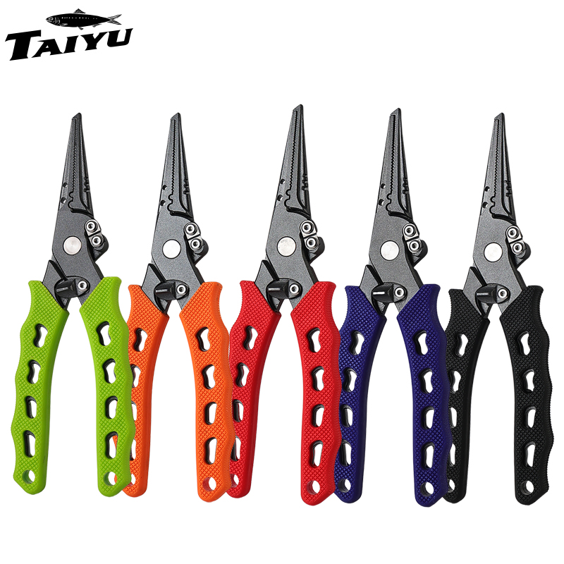 Fishing Line Cutter - TAIYU 5-kleurige roestvrijstalen kunstaastang, visserijtang, lijnsnijder,